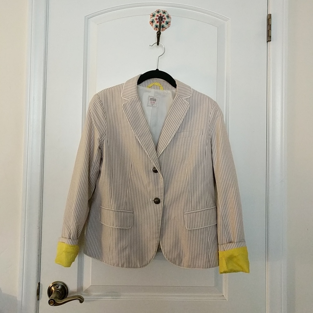 Cream & white striped blazer